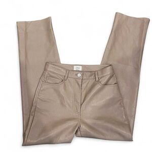 Aritzia Tan Leather Pants